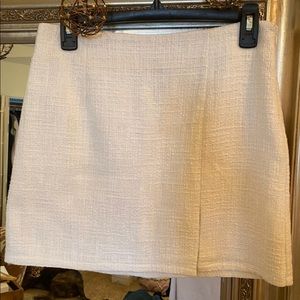 White tweed mini skirt